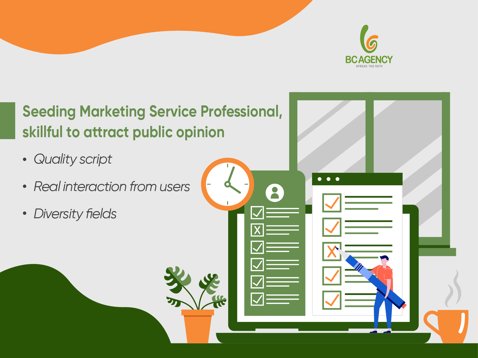 BC Agency - Support professional Seeding Marketing booking, skillfully pulling public opinion