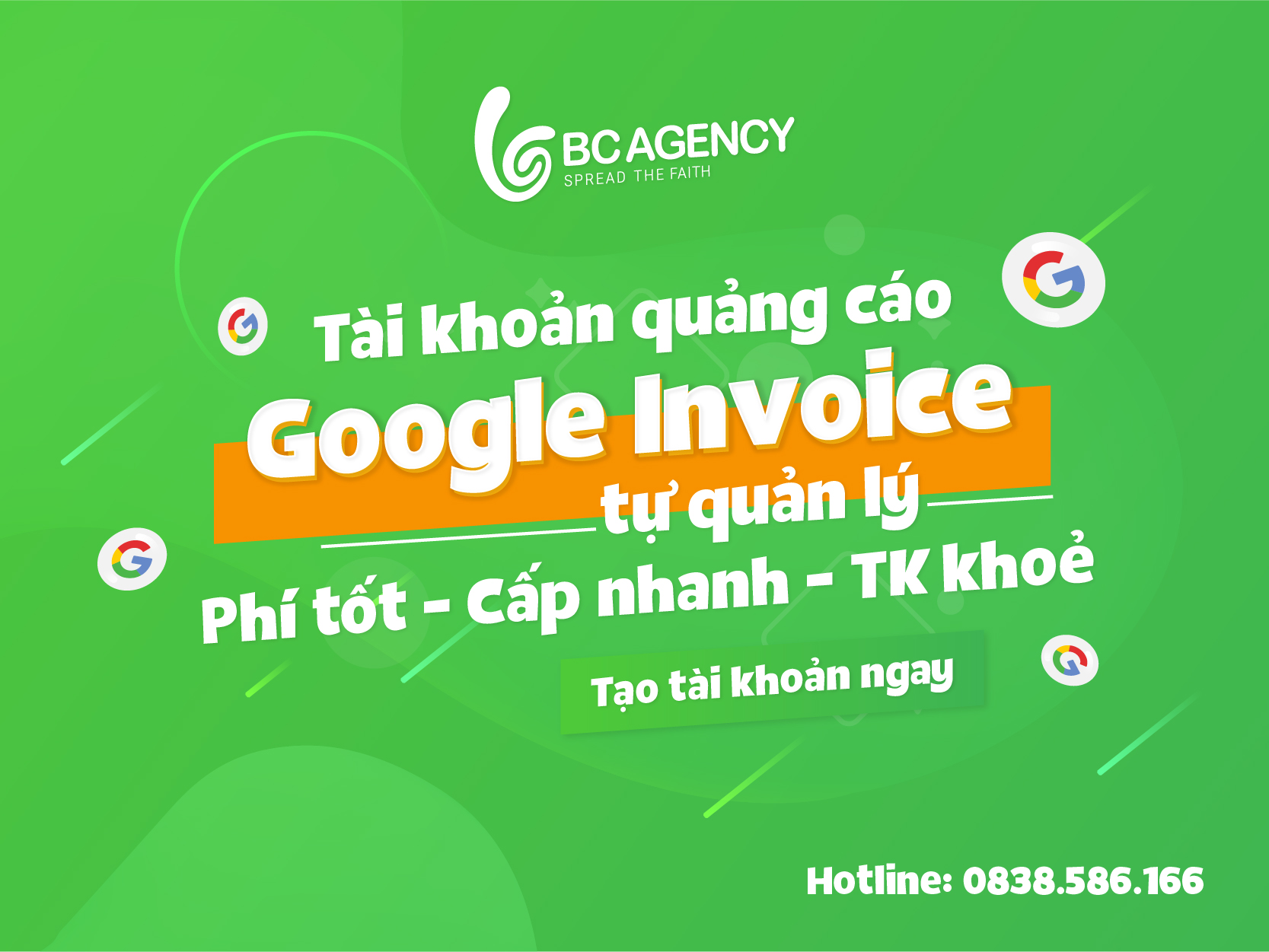 Thuê tài khoản quảng cáo Google tự quản lý - TKQC Invoice