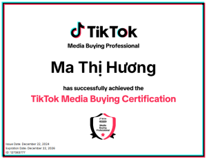 Chứng Chỉ Tiktok Ads Huong